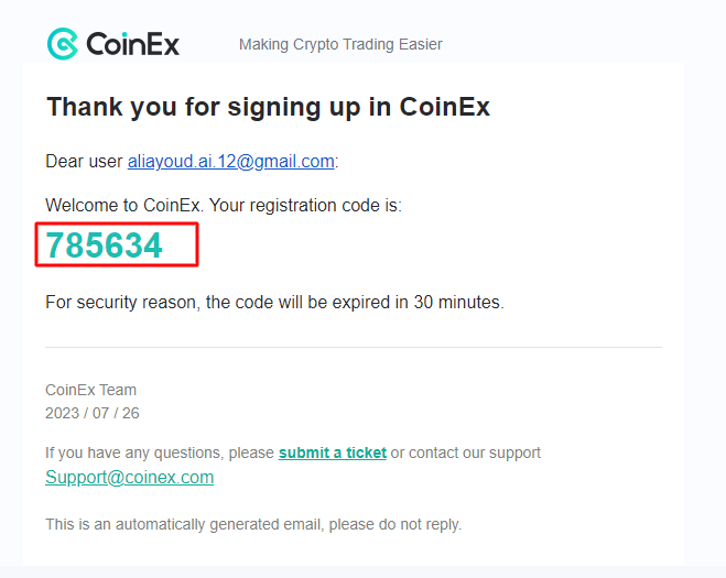 خطوات إنشاء محفظة Coinex