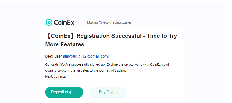 خطوات إنشاء محفظة Coinex